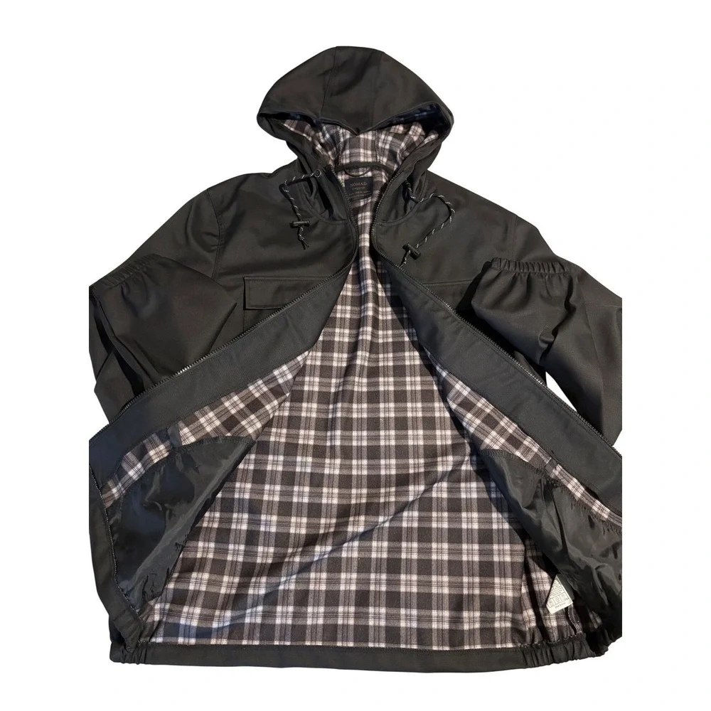 NOMAD by CRAFTFLOW Black Plaid Lined Hooded Jacket Style E THEO MN XL - Picture 10 of 14